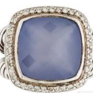 David Yurman Silver Ring with Blue Stone